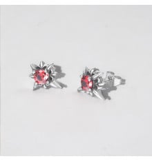 Men's earrings studs fleur de lys steel zirconium