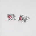 Boucles d'oreilles homme clous fleur de lys acier zirconium