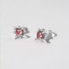 Boucles d'oreilles homme clous fleur de lys acier zirconium