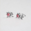 Boucles d'oreilles homme clous fleur de lys acier zirconium