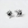 Boucles d'oreilles homme clous fleur de lys acier zirconium