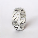 Men's Rhodium Plated Sterling Silver Chain Link Ring