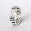 Men's Rhodium Plated Sterling Silver Chain Link Ring