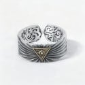 Men's Sterling Silver Eye of Providence Open Signet Ring