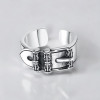 Men's Buckle Biker Sterling Silver Open Ring