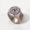 Anillo caballero plata hombre abierto circonitas cabeza de león