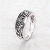 Bague homme ouvert anneau argent croix ciselee