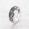 Men's Sterling Silver Adjustable Open Cross Ring