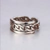 Bague argent double chaine tresse ouvert