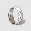 Men's Sterling Silver Grooved Band Open Ring
