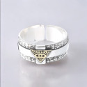 Men's Sterling Silver Eye of Providence Cross Open Ring