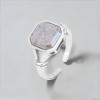 Women's Sterling Silver Adjustable Open Brown crystal Ring