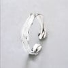 Bague argent ouvert ajustable concave martele