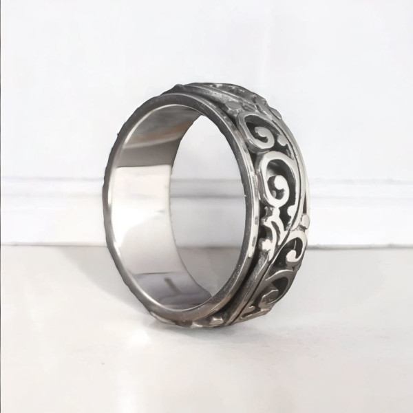 Anello da uomo in argento antistress rotante motivo celtico