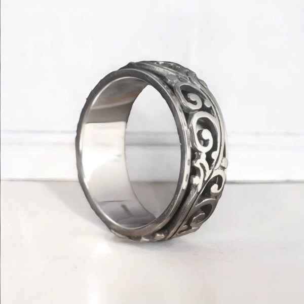Men's Sterling Silver Celtic Knot Spinner Band Ring