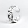 Bague ouverte homme argent motif celtique cordes tresse