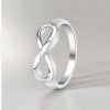 Bague femme infini argent rhodie minimaliste