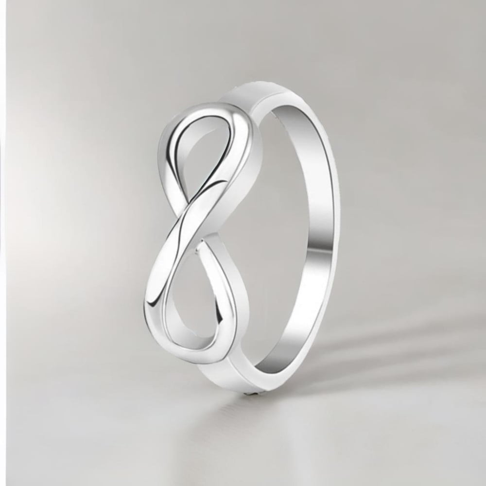 Bague femme infini argent rhodie minimaliste