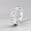 Rhodium Plated Sterling Silver Celtic Knot Clover 4 Leaf Ring