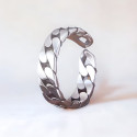 925 silver adjustable open braid chain ring