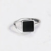 Offener Ring Ritter Silber schwarz Harz
