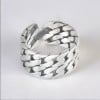 Sterling Silver Double Chain Open Ring