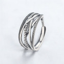 Open sterling silver lines ring