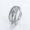 Open sterling silver lines ring