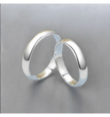 Minimalist silver dome wedding ring for men and women