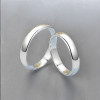 Minimalist silver dome wedding ring for men and women