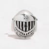 Bague argent homme casque chevalier medieval croix