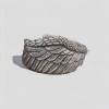 Men's silver open angel wing ring