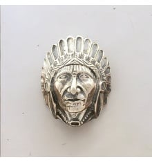 Bague argent homme chevaliere chef indien