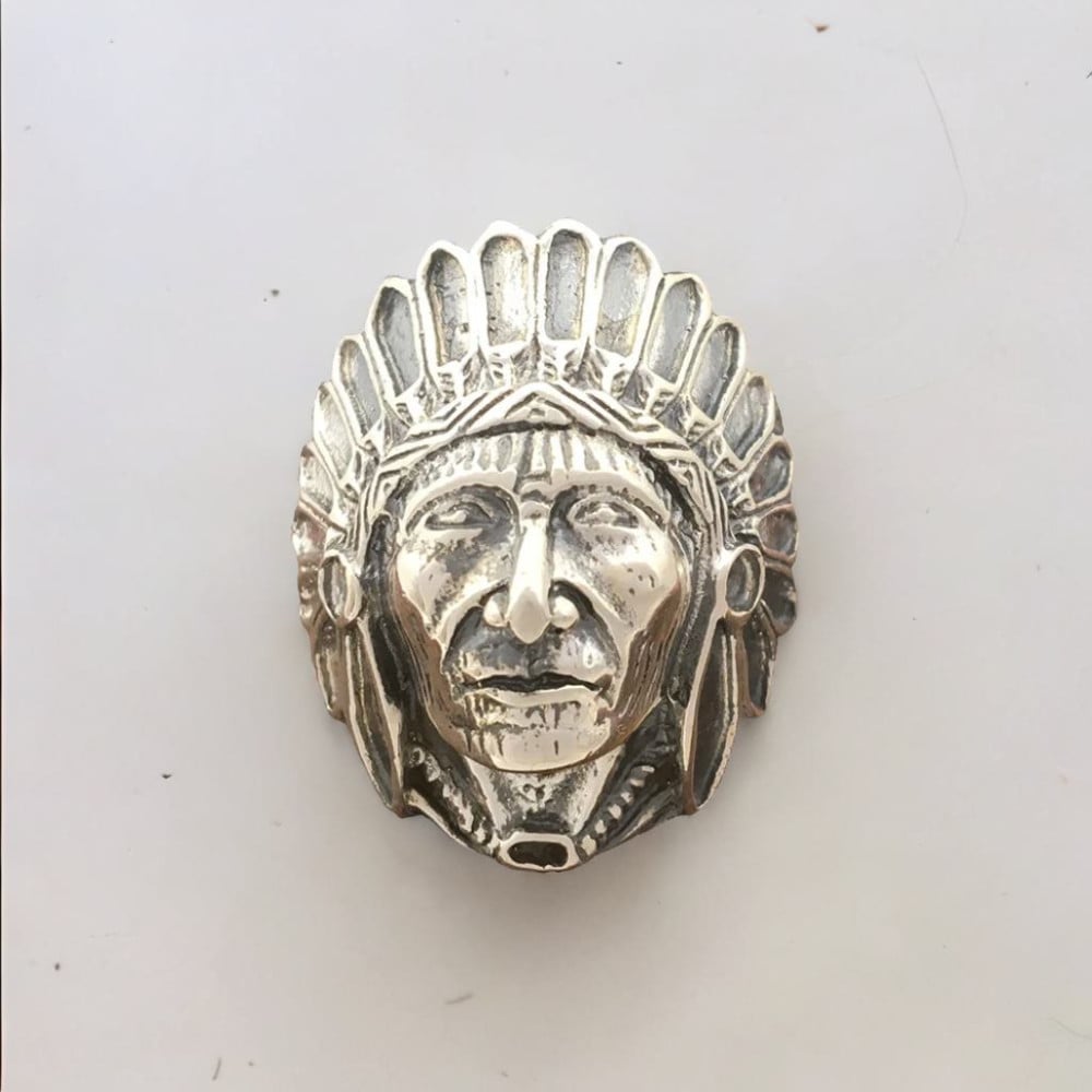 Bague argent homme chevaliere chef indien