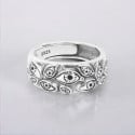 Open silver ring for men, eye of providence