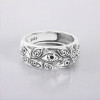 Bague argent ouvert homme oeil de dieu