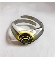 Anello aperto da uomo in argento occhio della provvidenza massoneria