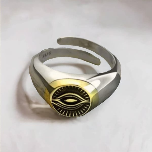 Bague homme argent ouverte oeil de la providence franc maçonnerie