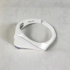 Bague femme argent ouverte chevaliere coeur finition polie