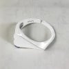 Bague femme argent ouverte chevaliere coeur finition polie