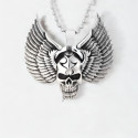 Herren-Totenkopfanhänger mit Stahlflügeln