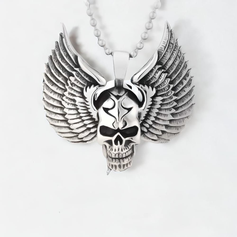 Men's Stainless Steel Pendant Skull Wings