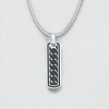 Personalized pendant necklace couple bar pattern black steel