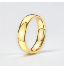 Titanium Wedding Ring Gold-Plated Polished Band Custom Engraving Available