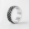Men's ring with snake scale ring, oxidized finish
