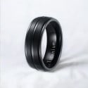 Bague personnalisee homme titane brosse noir a graver