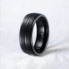 Men's Black Brushed Titanium Custom Band Ring
