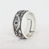 Anello aperto da uomo in argento con zirconio occhio di dio