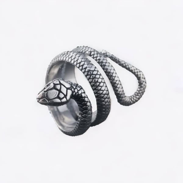 Bague homme femme serpent en acier inoxydable