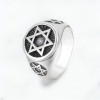 Bague homme chevaliere etoile de david acier inoxydable